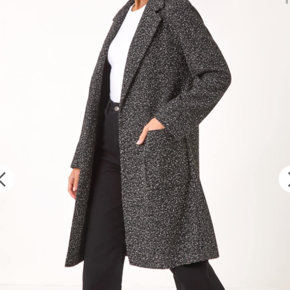 Women's Marled Black Coat Size Medium